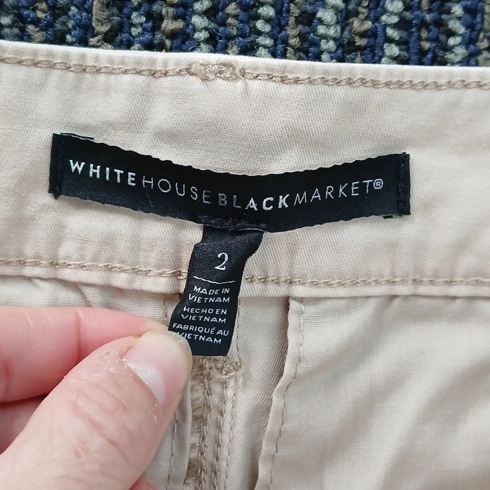 Nwot White House Black Market Tan Button Frojt Skirt Size 2 - Picture 4 of 8